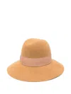 Borsalino Wide Brim Wool Hat With Bow Detail In Brown