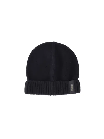 Borsalino Logo Beanie In Black  