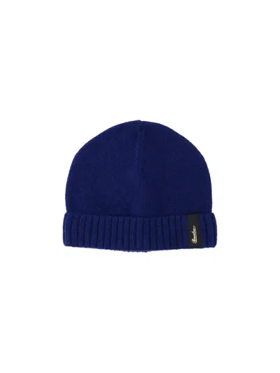 Borsalino Logo Beanie In Blue