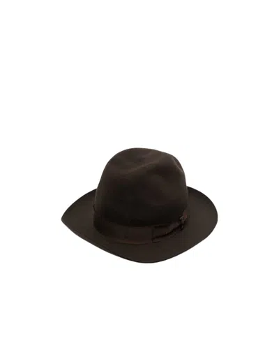 Borsalino Logo Felt Hat In Black