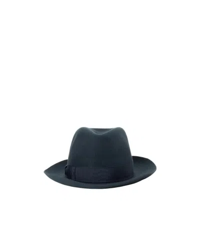 Borsalino Logo Hat In Blue