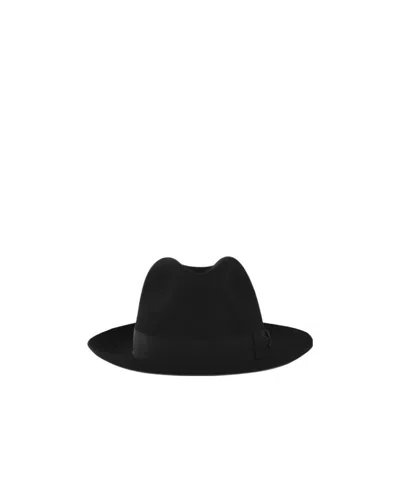 Borsalino Logo Hat In Black