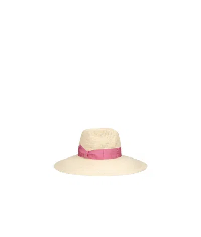 Borsalino Logo Hat In Nude