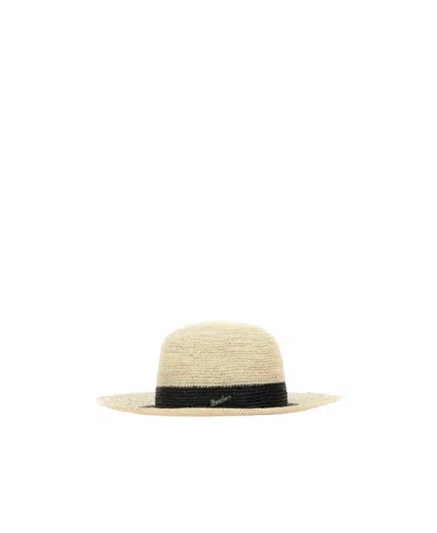 Borsalino Logo Hat In Neutral