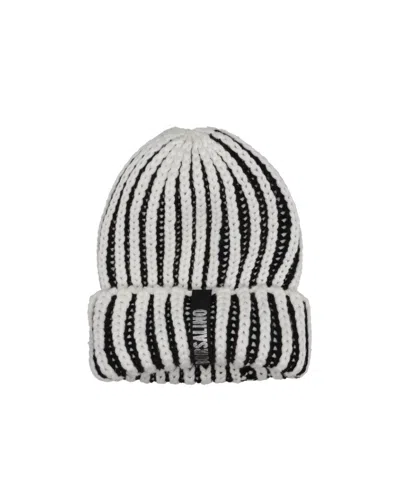Borsalino Logo Knitted Hat In White