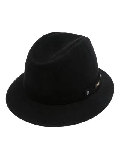 Borsalino Logo-patch Felted Trilby In Black