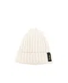 Borsalino Logo-patch Ribbed Cashmere Beanie In White