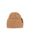 Borsalino Ribbed Cashmere Beanie Hats Beige In Nude