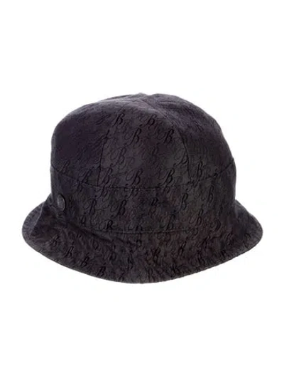 Pre-owned Borsalino Logo Patterned Bucket Hat In Gray