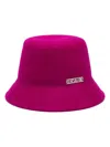 Borsalino Logo-plaque Knitted Bucket Hat In Pink