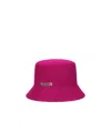 Borsalino Logo-plaque Knitted Bucket Hat In Pink