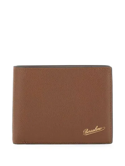 Borsalino Logo-embossed Bifold Wallet In Blue