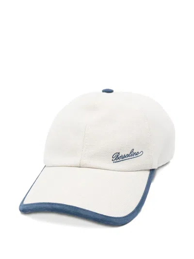 Borsalino Logo-embroidered Baseball Cap In White