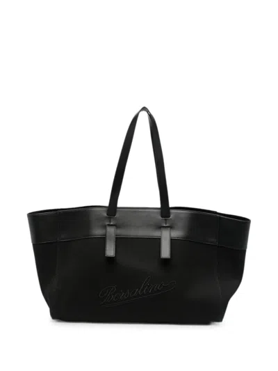 Borsalino Logo-embroidered Tote Bag In Black