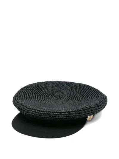 Borsalino Logo-plaque Beret In Black