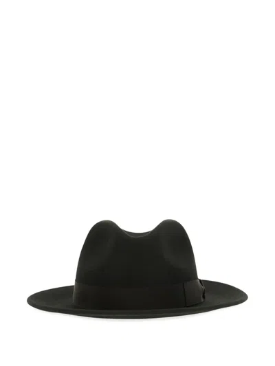 Borsalino Macho Grosgrain-trim Fedora Hat In Black