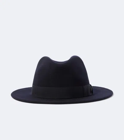 Borsalino Macho Wool Fedora In Blue