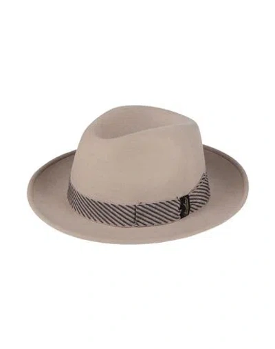 Borsalino Man Hat Beige Size 7 ½ Merino Wool
