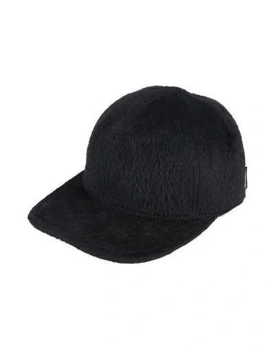 Borsalino Man Hat Black Size 7 Alpaca Wool, Virgin Wool