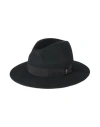 Borsalino Man Hat Black Size 7 Wool