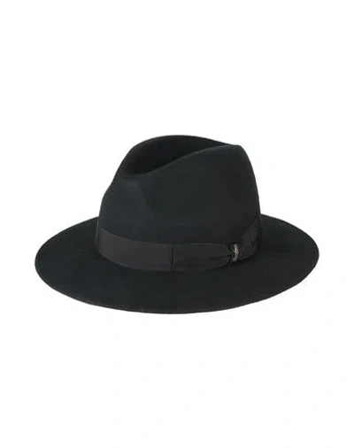 Borsalino Man Hat Black Size 7 Wool