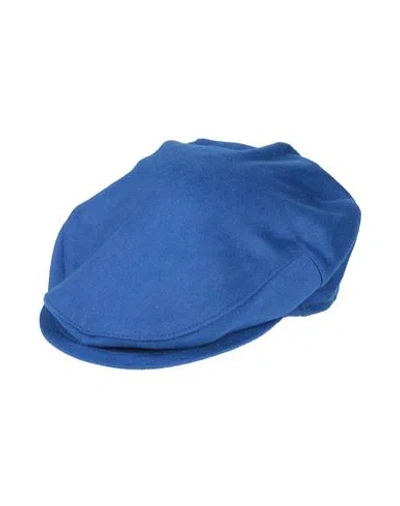 Borsalino Man Hat Bright Blue Size 7 Merino Wool