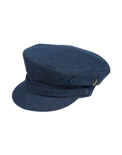 Borsalino Man Hat Blue Size 7 ⅜ Cotton, Elastane