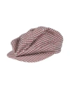 Borsalino Man Hat Burgundy Size 7 ⅜ Cotton In Red