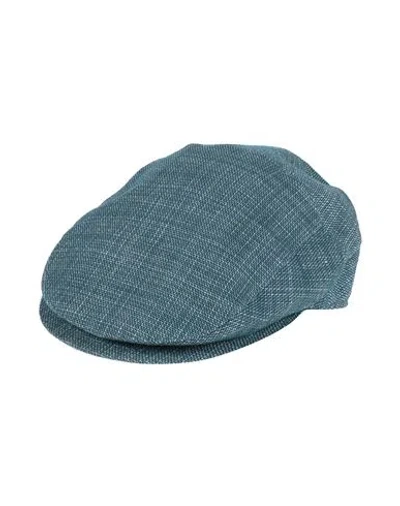 Borsalino Man Hat Deep Teal Size Xxl Virgin Wool, Linen In Green