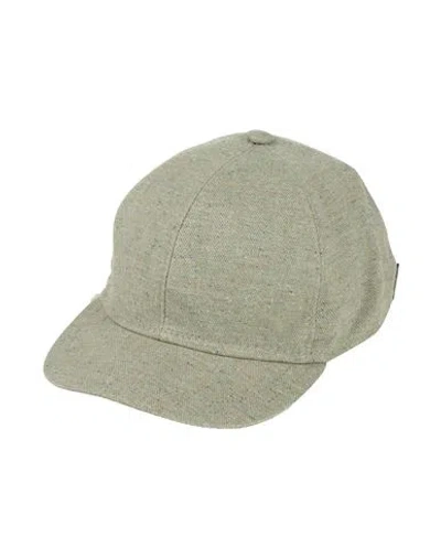 Borsalino Man Hat Light Green Size M Linen, Silk, Wool