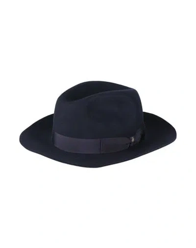 Borsalino Man Hat Midnight Blue Size 7 ⅜ Wool