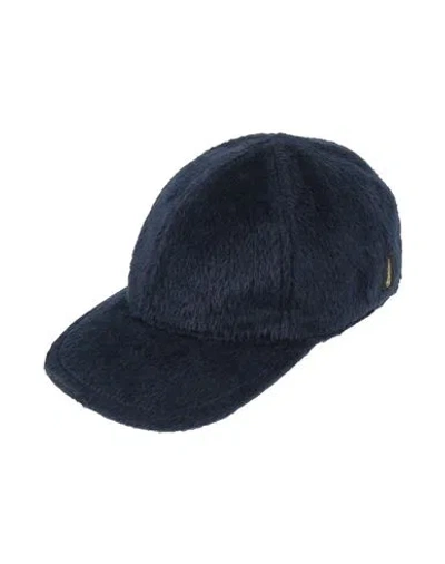 Borsalino Man Hat Navy Size 7 ¼ Alpaca Wool, Virgin Wool In Blue