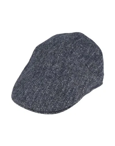 Borsalino Man Hat Navy Size 7 ¼ Alpaca Wool, Wool, Cotton, Polyamide In Blue