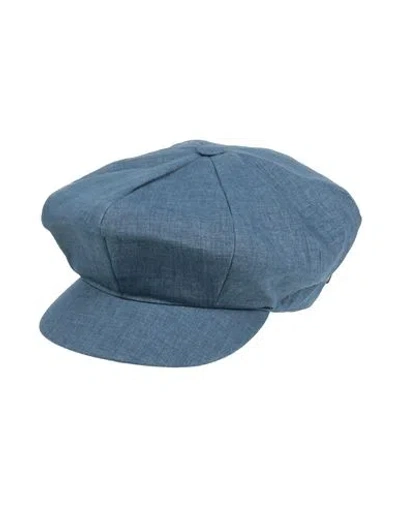 Borsalino Man Hat Pastel Blue Size 7 Linen