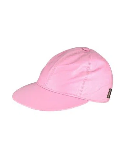 Borsalino Man Hat Pink Size 7 ⅜ Virgin Wool, Polyurethane, Polyamide