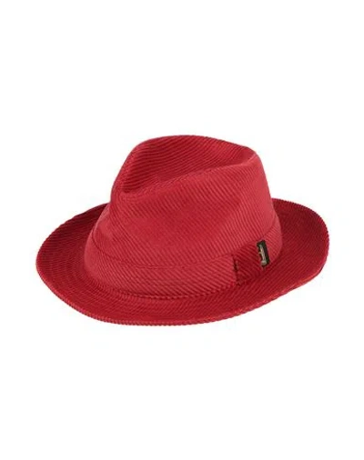Borsalino Man Hat Red Size 7 ⅝ Cotton, Cashmere