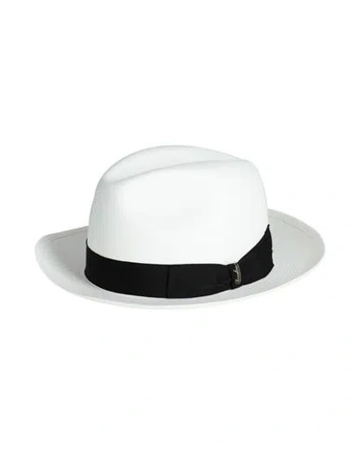 Borsalino Man Hat White Size 7 ¼ Straw