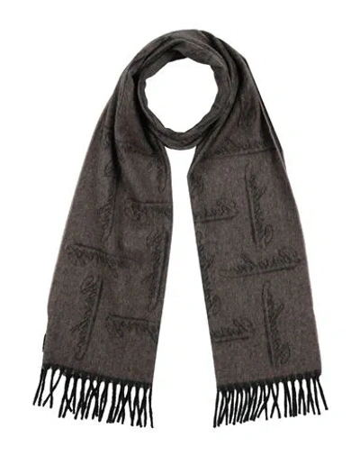 Borsalino Man Scarf Charcoal Size - Cashmere In Grey