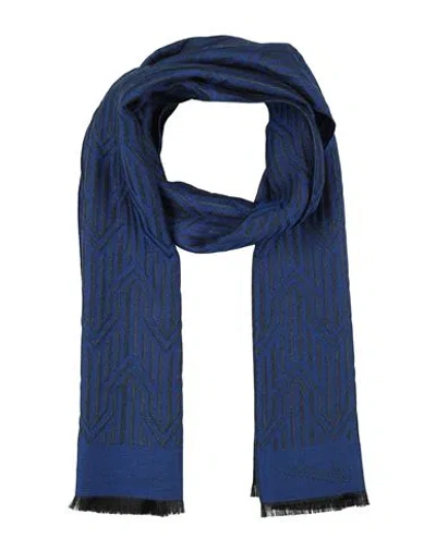 Borsalino Man Scarf Navy Size - Silk, Wool, Viscose