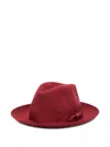 Borsalino Chic Bow Detail Wide Brim Hat In Red