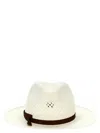 Borsalino 'medea' Perforated Ribbon Band Wide Brim Hat In White