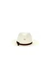 Borsalino 'medea' Perforated Ribbon Band Wide Brim Hat In White