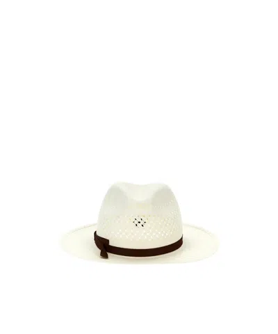 BORSALINO PERFORATED WIDE-BRIM HAT