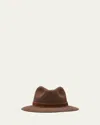 Borsalino Men's Alessandria Leather-band Wool Fedora Hat In 0351 Brown