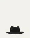 Borsalino Men's Alessandria Leather-band Wool Fedora Hat In 0421 Black