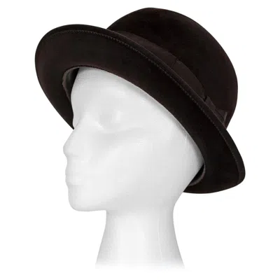 Pre-owned Borsalino Men's Deep Brown  Diamonte 25 Fur Felt Fedora Hat – Size 7, 1940s