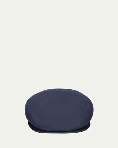 Borsalino Men's Vincenzo Pulled Linen Beret In Navy