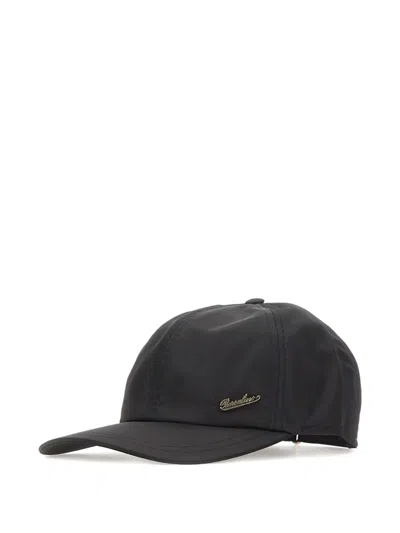 Borsalino Metal-logo Baseball Cap In Metallic