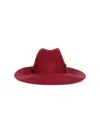 Borsalino Curved Brim Hat In Red