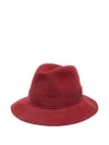 Borsalino Ribbon-detail Felt Hat In Red